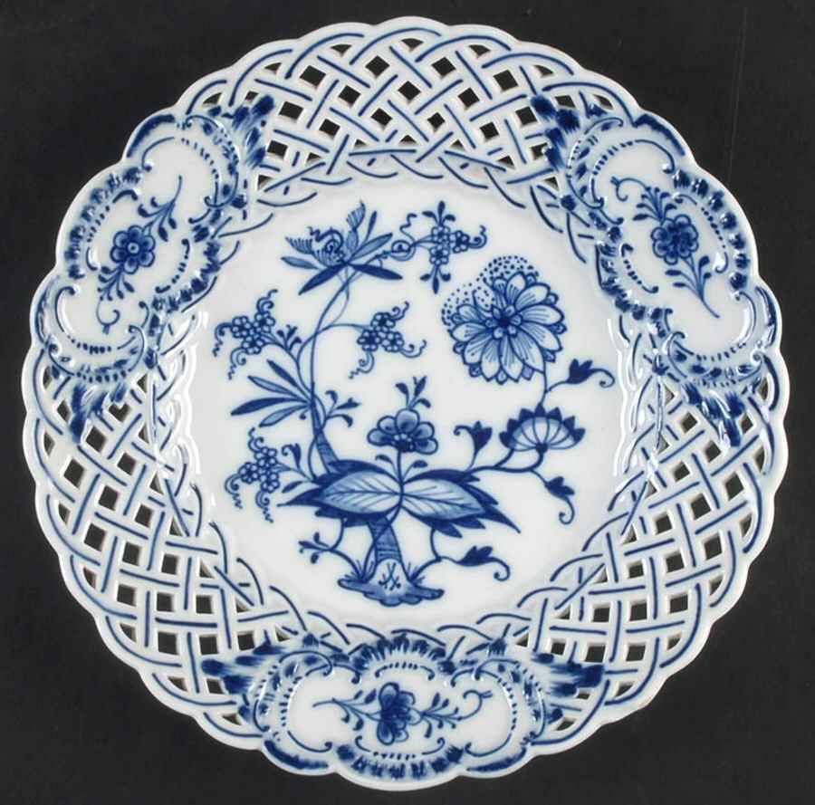 Blue Onion (Pierced, No Trim) Salad Plate by Meissen (Germany)-1