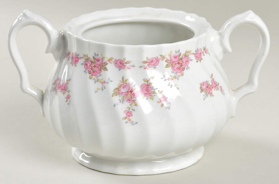 Brides Bouquet, Swirl, No Gold  Sugar Bowl No Lid by Myott Staffordshire-1