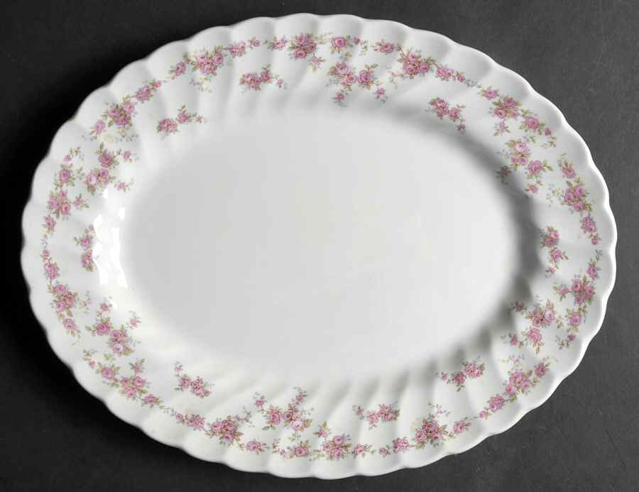 Brides Bouquet, Swirl, No Gold  12" Oval Serving Platter by Myott Staffordshire-1