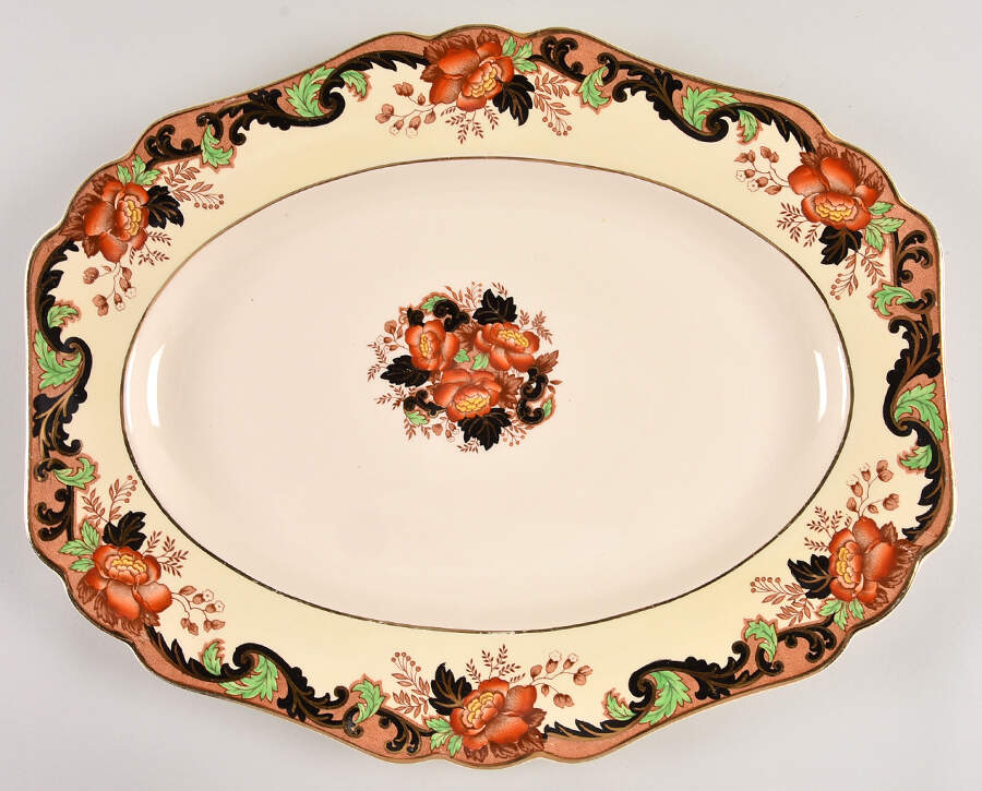 Victoria 16" Oval Serving Platter by John Maddock & Sons-1