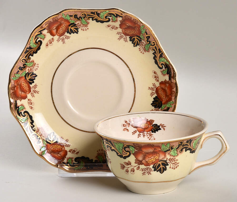 Victoria Footed Cup & Saucer Set by John Maddock & Sons-1
