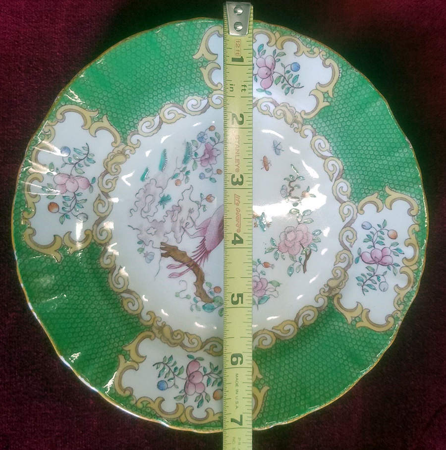 Cockatrice Green (Scalloped, Brown Trim) Dessert/Pie Plate by Minton-1