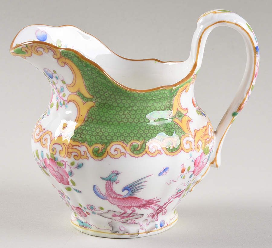 Cockatrice Green (Scalloped, Brown Trim) Creamer by Minton-1
