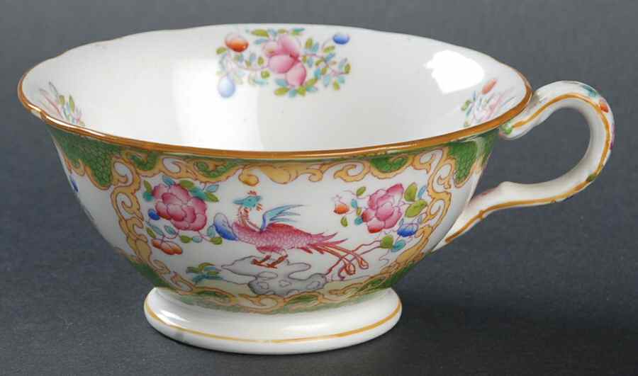 Cockatrice Green (Scalloped, Brown Trim) Footed Cup by Minton-1