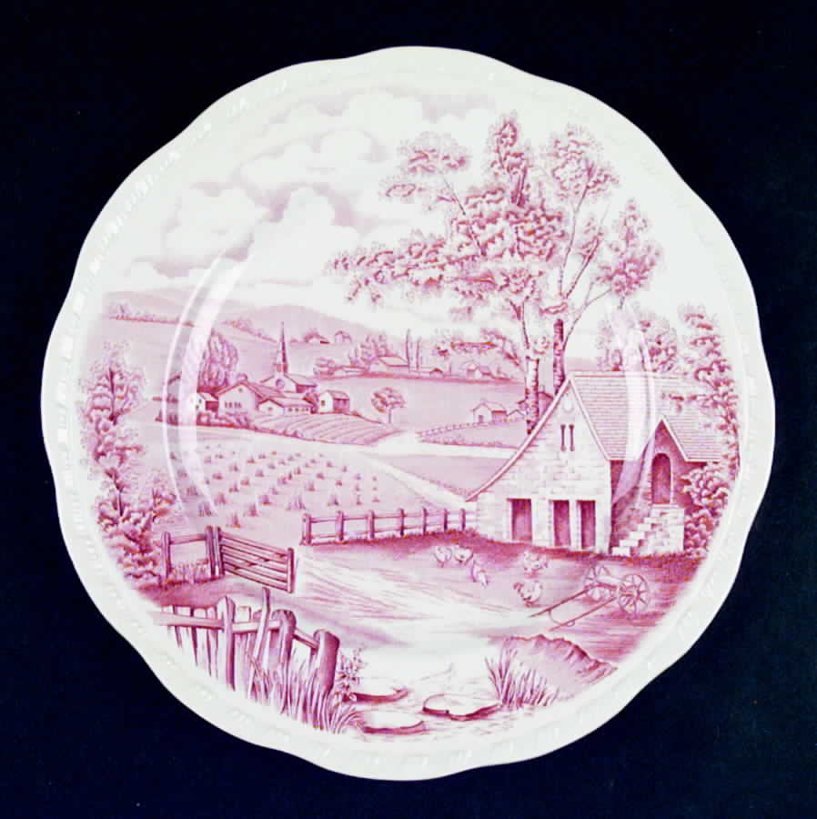 Home Pastures Red Dinner Plate by Alfred Meakin-1