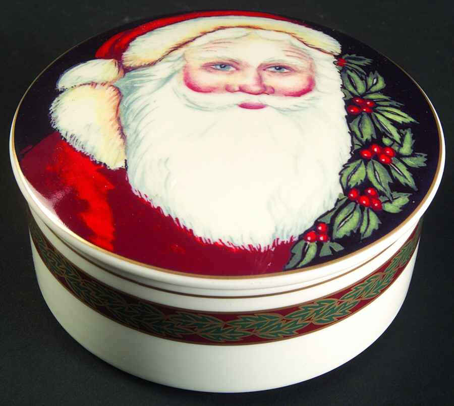 Old Saint Nick 4" Round Box & Lid by Mikasa-1