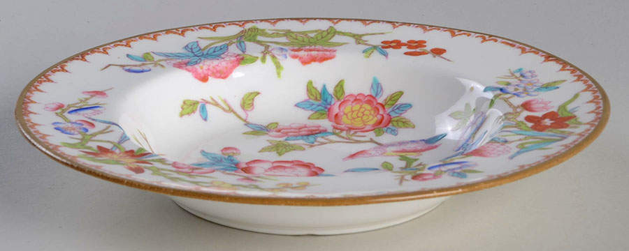 Cuckoo (Smooth, White, Globe Bks) Rim Fruit/Dessert (Sauce) Bowl by Minton-1