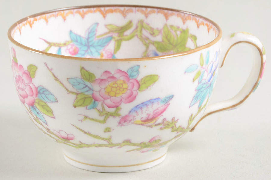 Cuckoo (Smooth, White, Globe Bks) Flat Cup by Minton-1