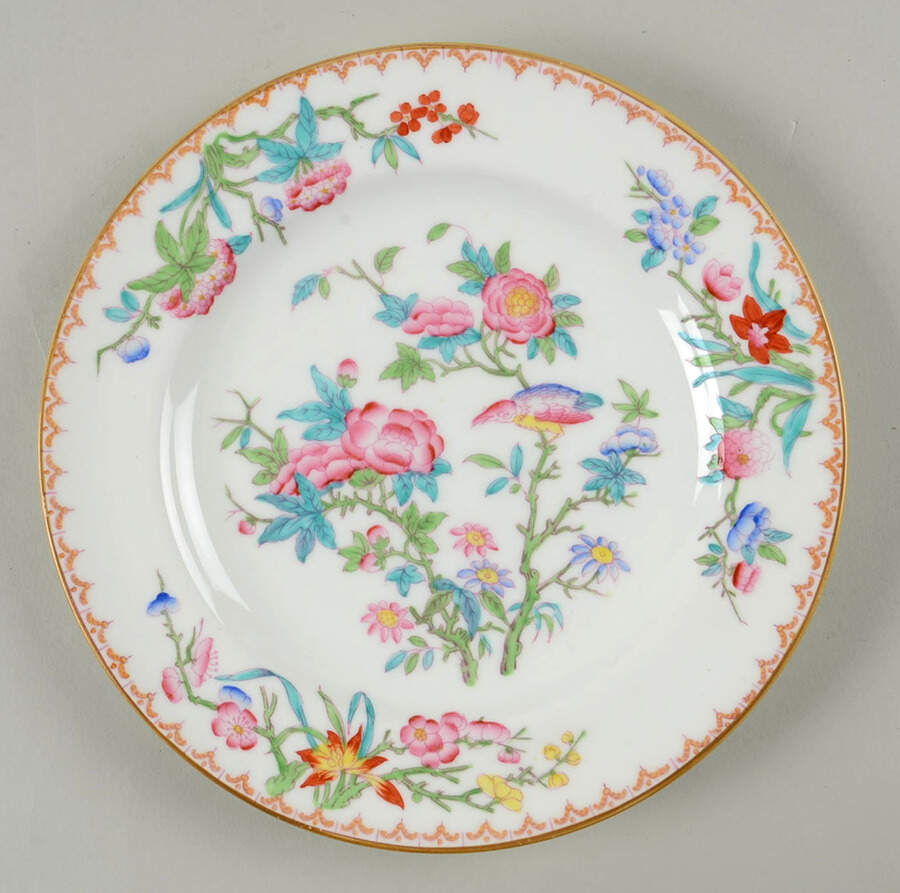 Cuckoo (Smooth, White, Globe Bks) Salad Plate by Minton-1