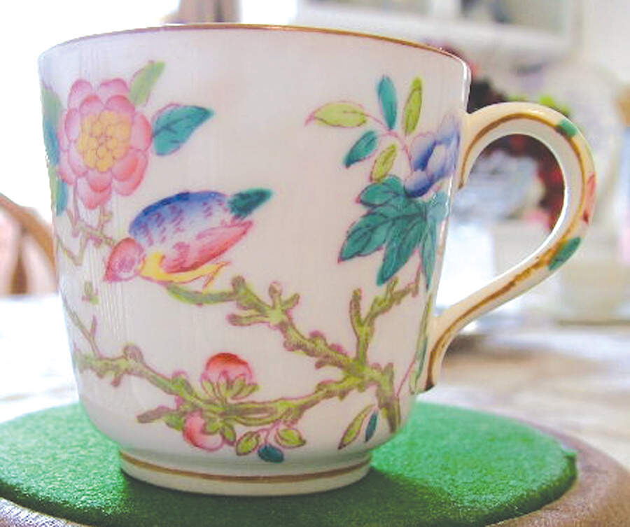 Cuckoo (Smooth, White, Globe Bks) Flat Demitasse Cup by Minton-1