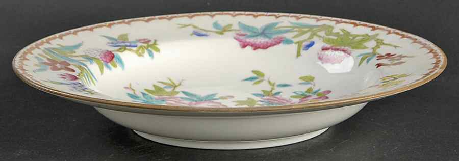 Cuckoo (Smooth, White, Globe Bks) Rim Soup Bowl by Minton-1