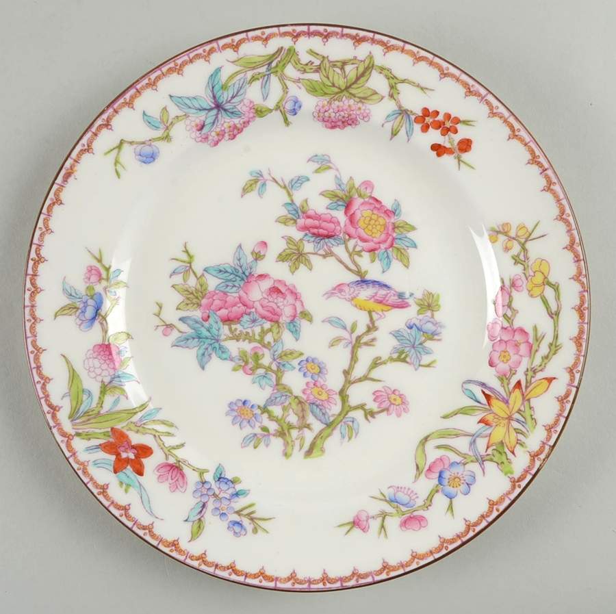 Cuckoo (Smooth, White, Globe Bks) Luncheon Plate by Minton-1