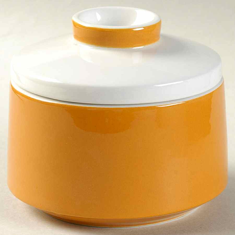 Mediterrania Yellow (Mustard) Sugar Bowl & Lid by Mikasa-1