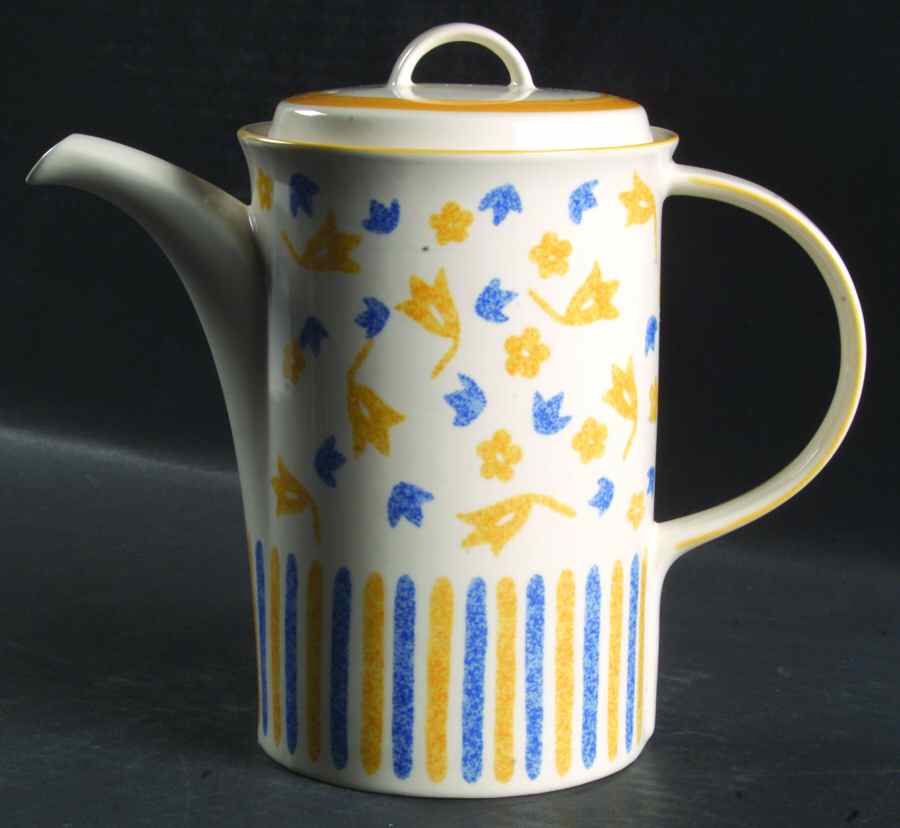 Spring Court Yellow Coffee Pot & Lid by Mikasa-1