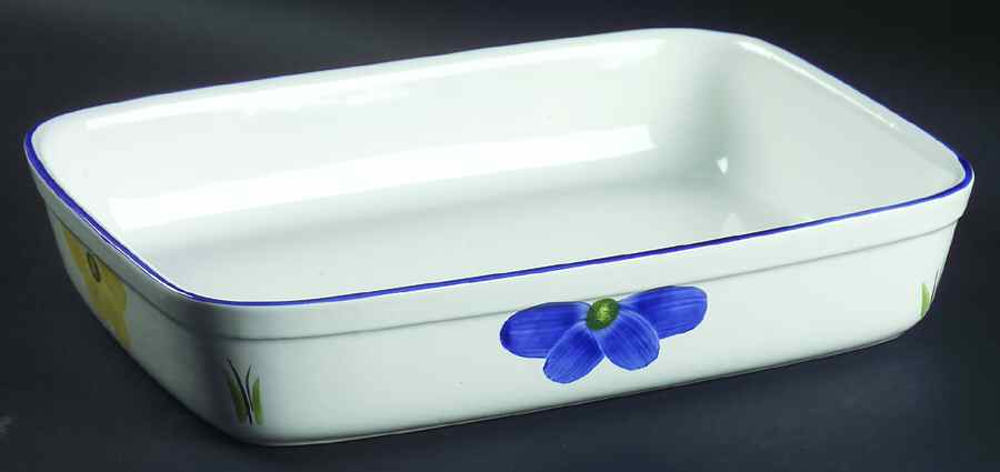 Italian Daisy 12" Rectangular Baker by Maxam (Italy-Portugal)-1