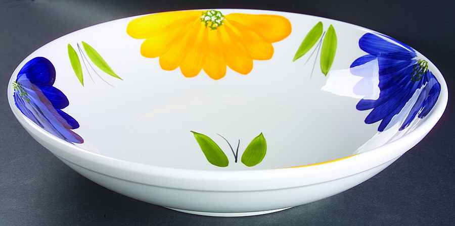Italian Daisy 13" Pasta Serving Bowl by Maxam (Italy-Portugal)-1