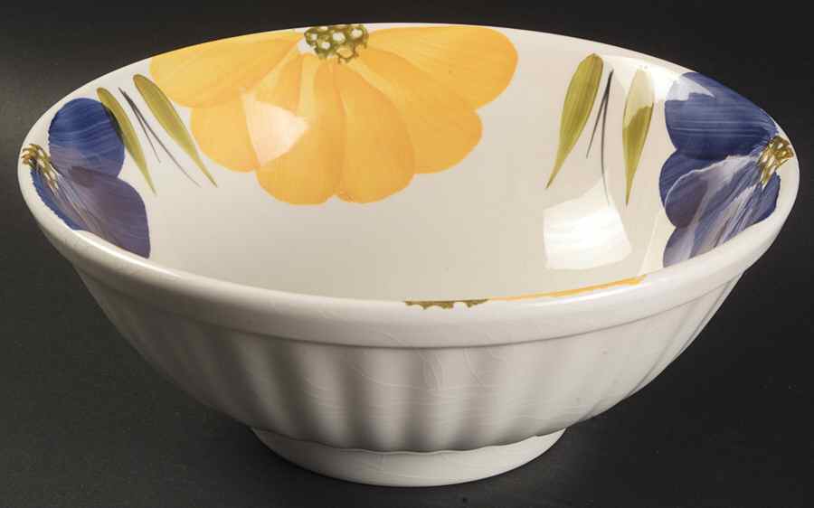 Italian Daisy 9" Round Vegetable Bowl by Maxam (Italy-Portugal)-1