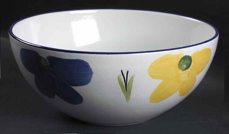 Italian Daisy 9" Salad Serving Bowl by Maxam (Italy-Portugal)-1