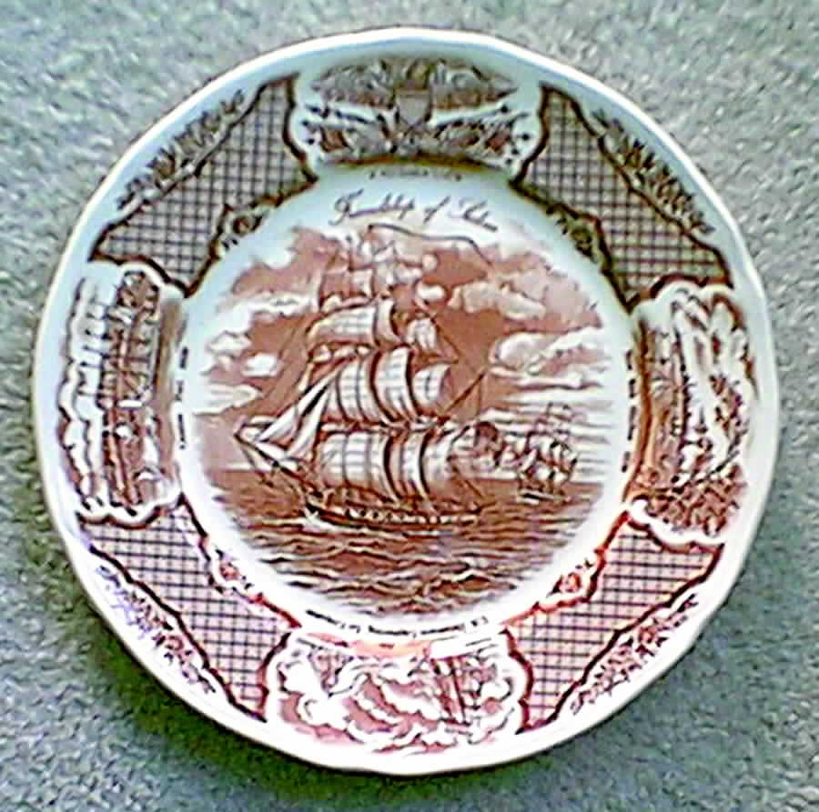 Fair Winds Pink Dinner Plate by Alfred Meakin-1