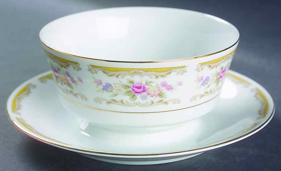 Chippendale Gravy Boat with Attached Underplate by Montgomery Ward-1