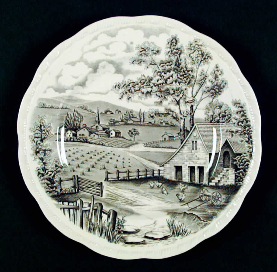 Home Pastures Green Dinner Plate by Alfred Meakin-1