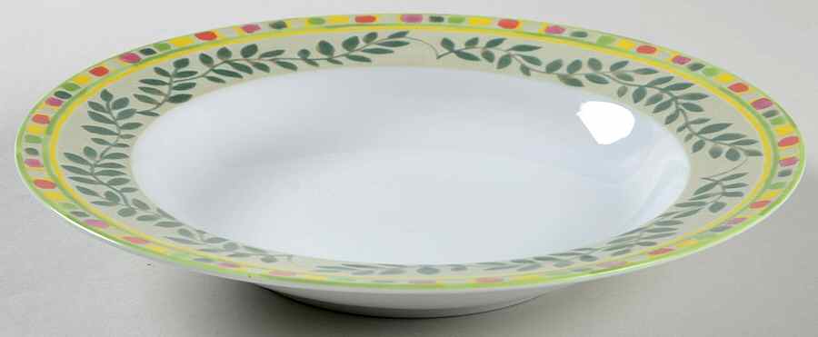 Park Row Green Rim Soup Bowl by Mikasa-1