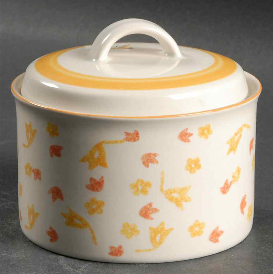 Spring Court Rust Sugar Bowl & Lid by Mikasa-1