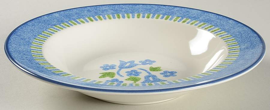Spring Court Blue Large Rim Soup Bowl by Mikasa-1