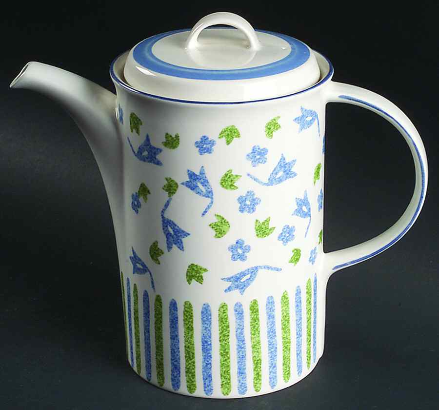 Spring Court Blue Coffee Pot & Lid by Mikasa-1