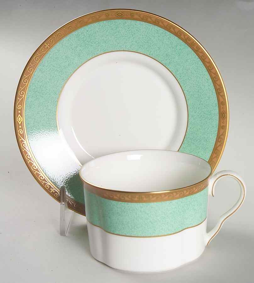 Victorian Jade Flat Cup & Saucer Set by Mikasa-1