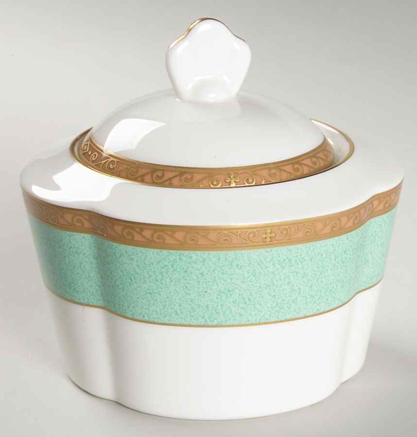 Victorian Jade Sugar Bowl & Lid by Mikasa-1