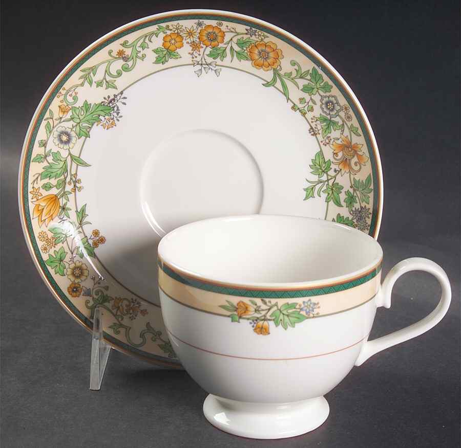 Floral Chintz Footed Cup & Saucer Set by Mikasa-1