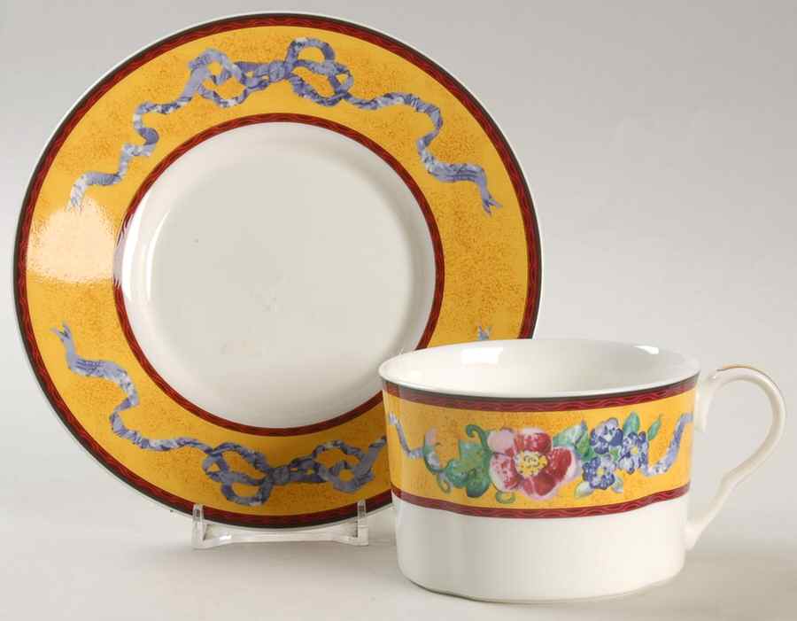 Venetian Hall Flat Cup & Saucer Set by Mikasa-1