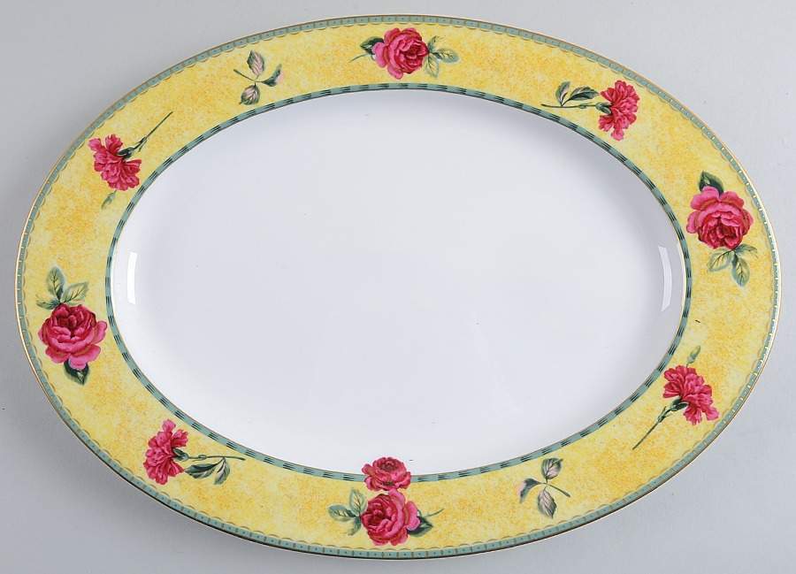 Rose Moire 15" Oval Serving Platter by Mikasa-1