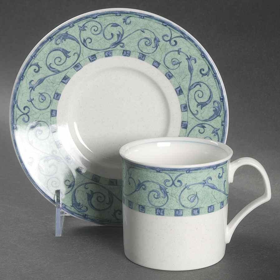 Venetian Crest Flat Cup & Saucer Set by Mikasa-1