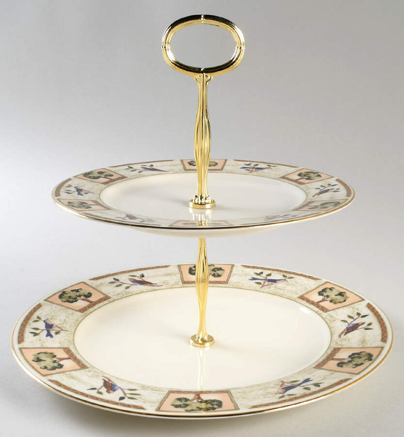 Parisian Sky 6 5/8"-10"  2 Tiered Serving Tray (Dp, Sp) HC by Mikasa-1