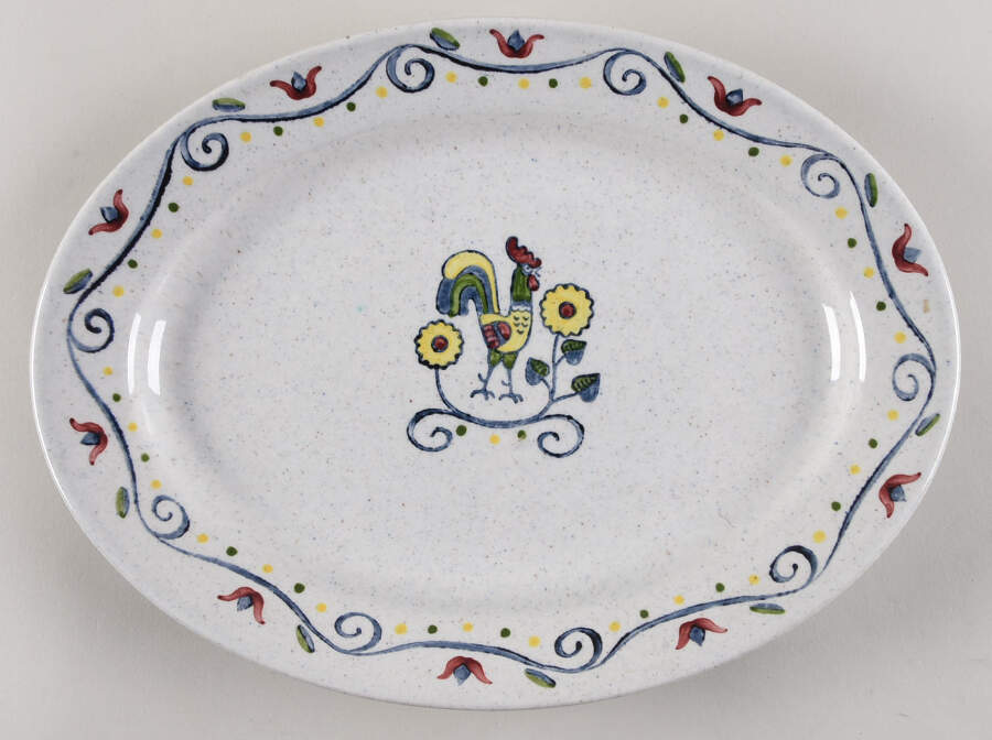 Country Fair 13" Oval Serving Platter by Metlox - Poppytrail - Vernon-1
