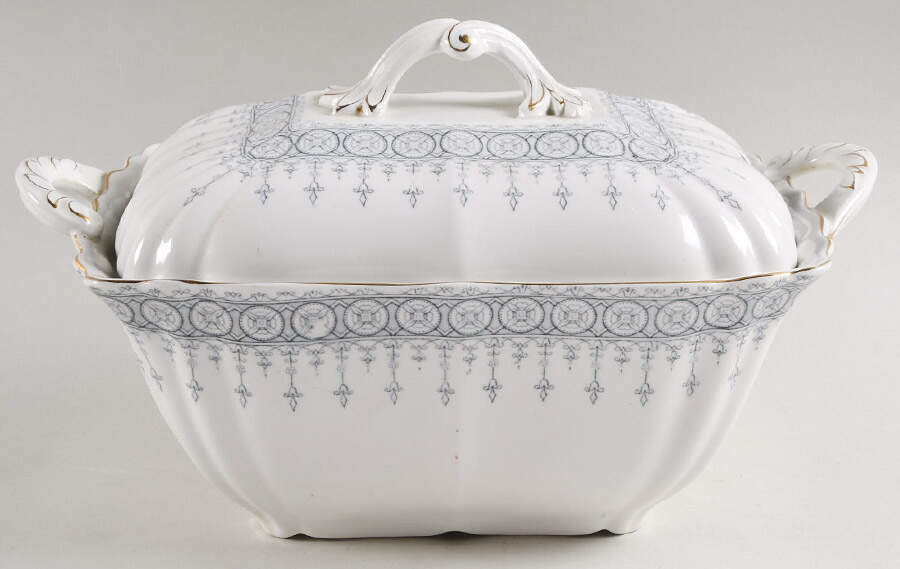 Premiere Blue Gray Tureen &  Lid by John Maddock & Sons-1