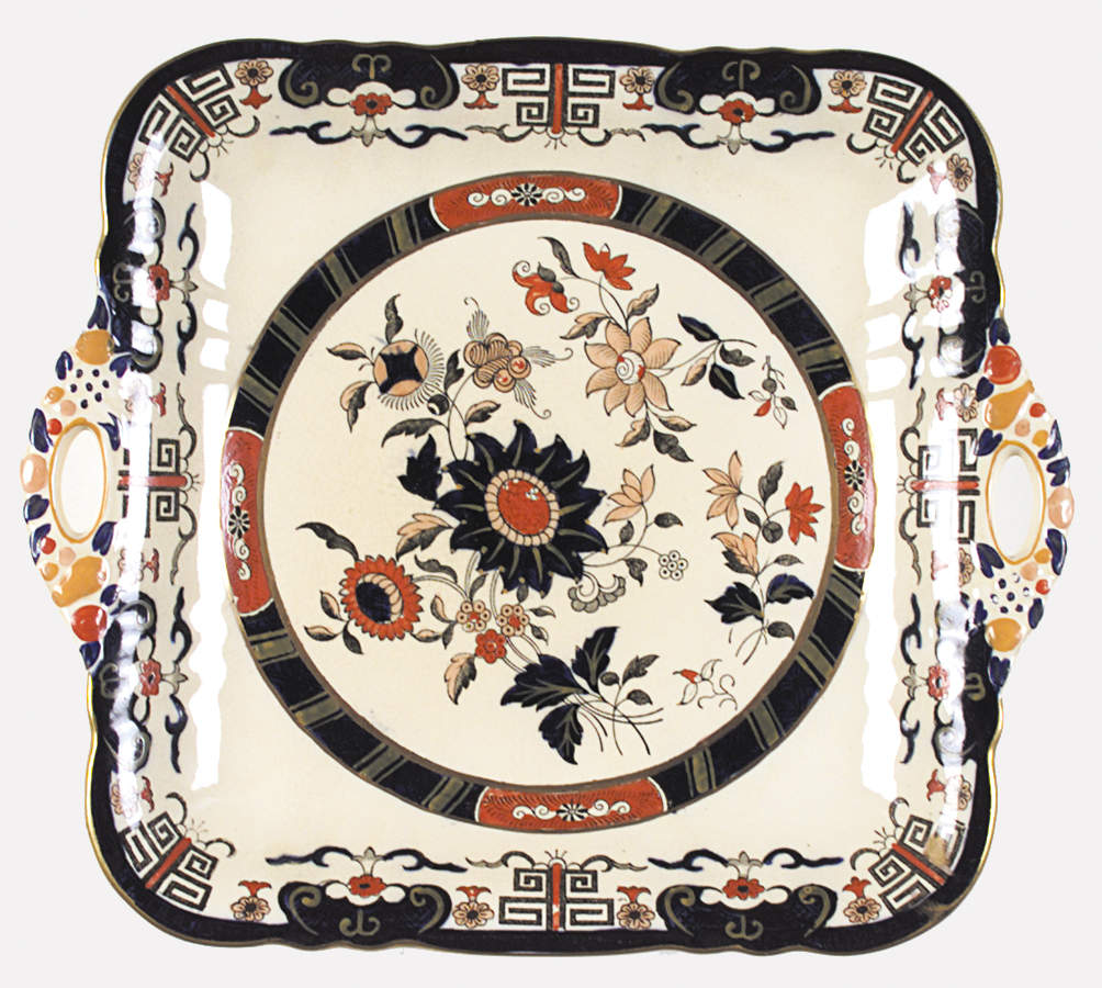 Windsor Square Handled Cake Plate by Mason's-1
