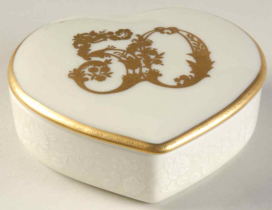 Golden Anniversary Heart Shape Box & Lid by Mikasa-1