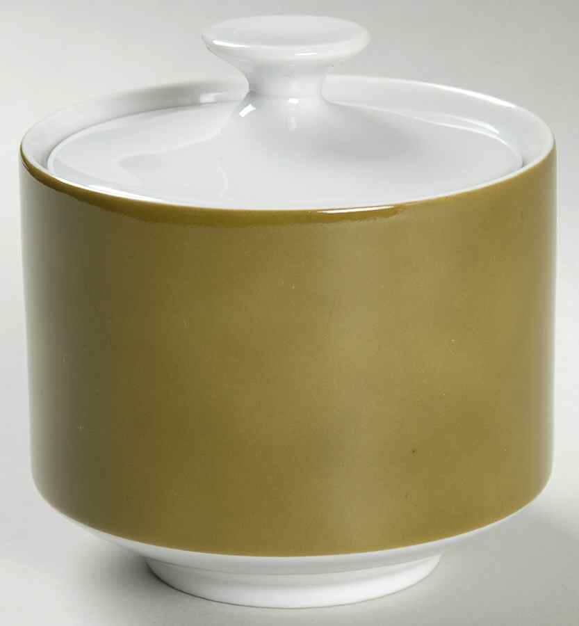 Tawny Green Sugar Bowl & Lid by Mikasa-1