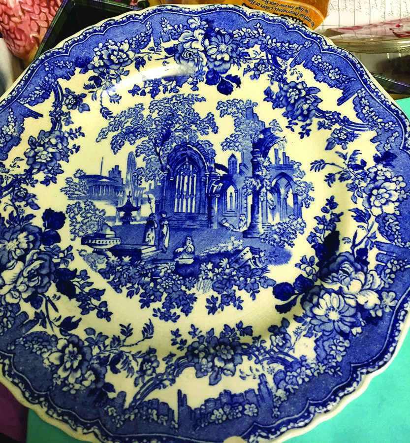 Fountains Blue Dinner Plate by Mason's-1
