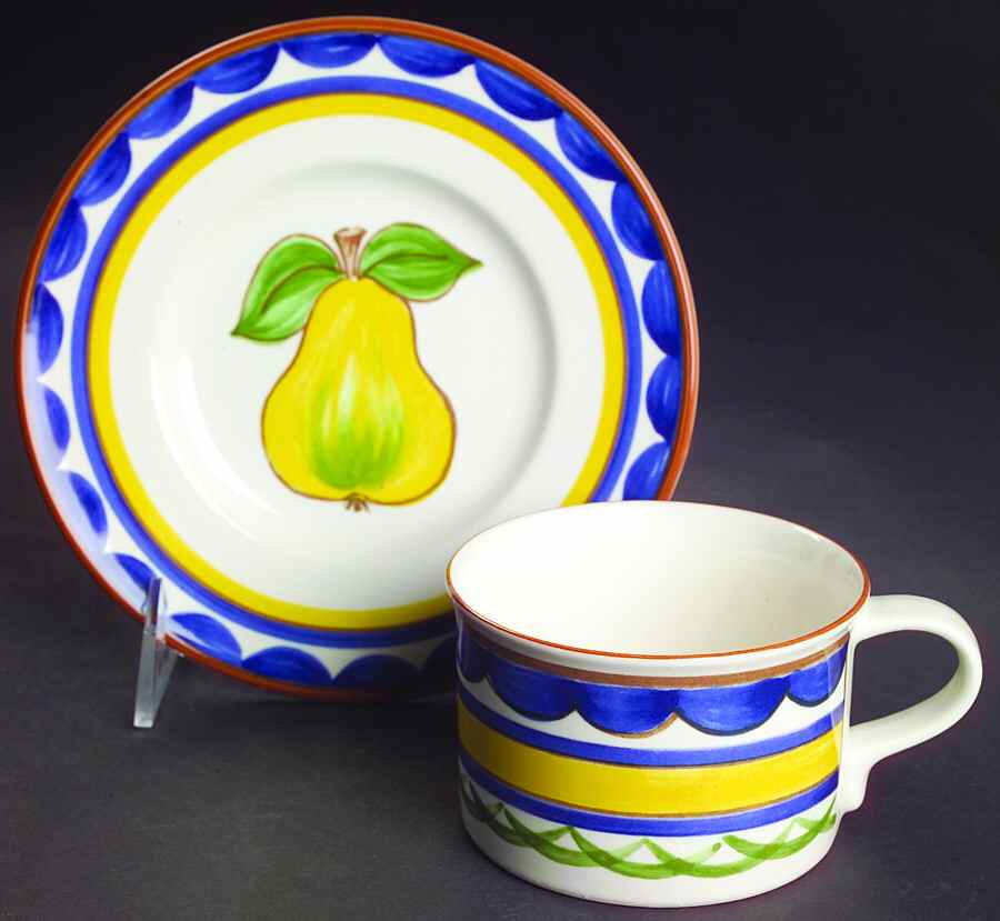 Algarve Pear Flat Cup & Saucer Set by Mikasa-1