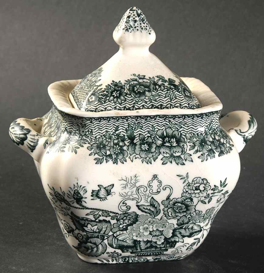 Ascot Green Sugar Bowl & Lid by Mason's-1