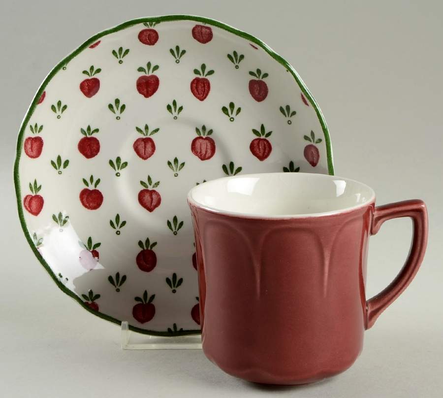 Bordeaux Flat Cup & Saucer Set by J & G Meakin-1