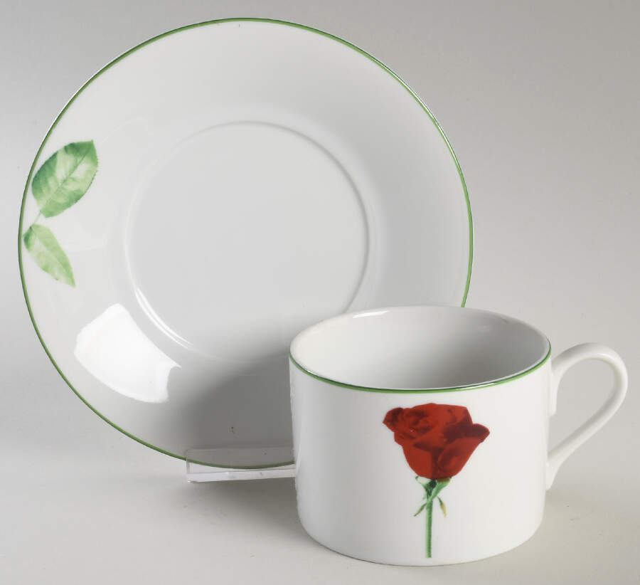 Romantic Rose Flat Cup & Saucer Set by Mikasa-1