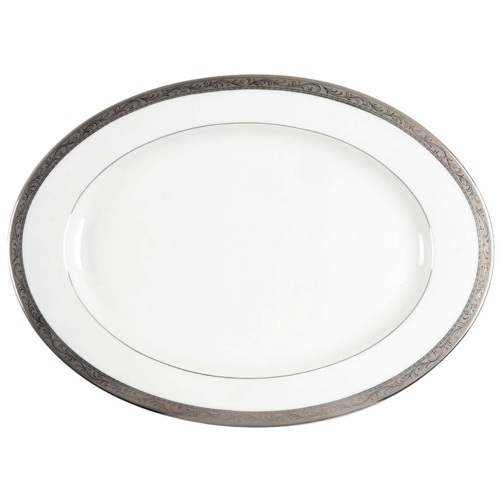 Crown Jewel Platinum 15" Oval Serving Platter by Mikasa-1
