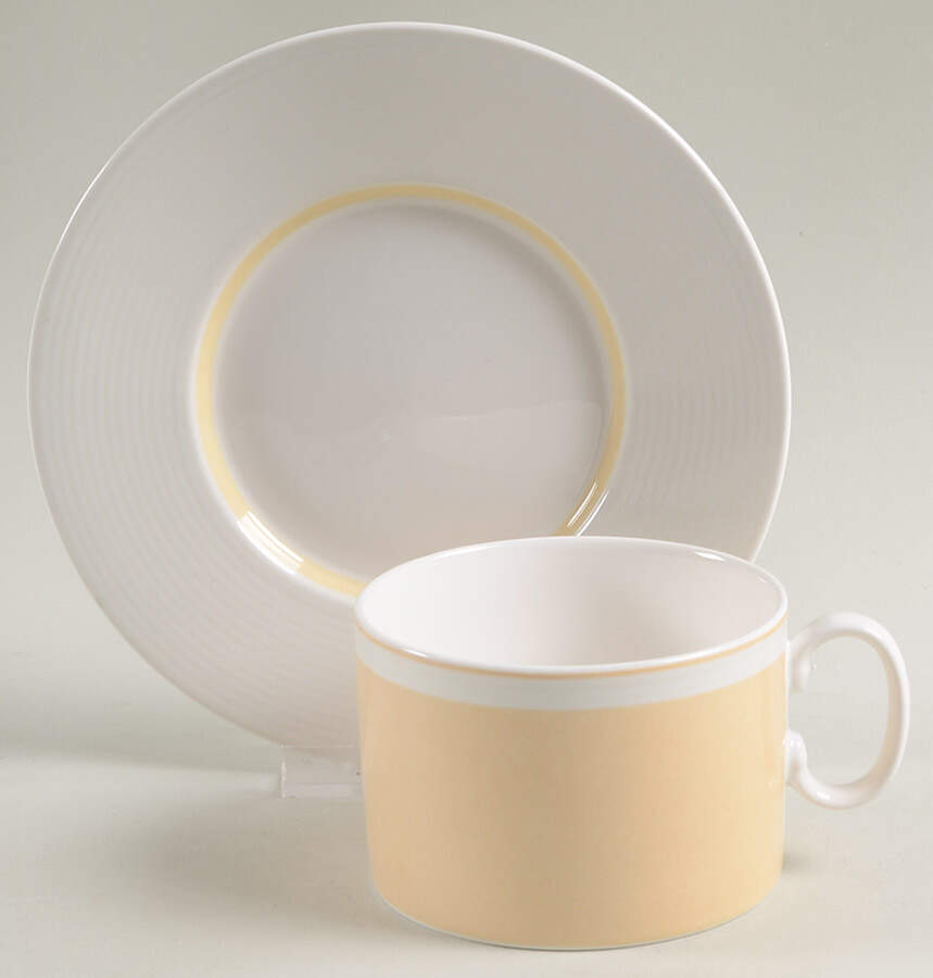 Coronet Amber Flat Cup & Saucer Set by Mikasa-1