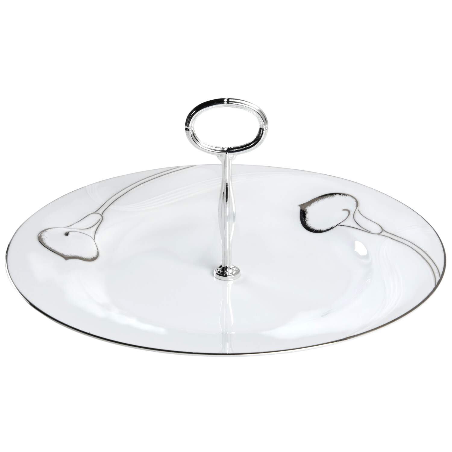 Candlelight Silver Round Serving Plate with Handle (CH) HC by Mikasa-1