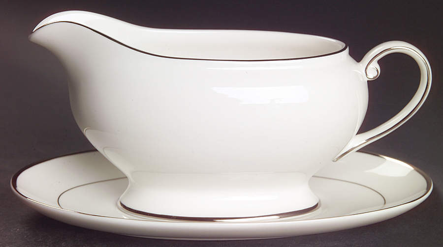 Cameo Platinum Gravy Boat & Underplate by Mikasa-1
